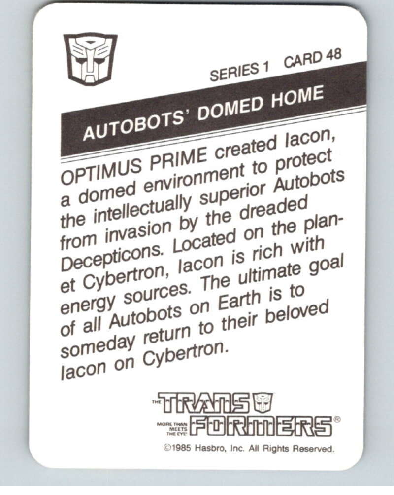 1985 Hasbro Transformers #48A Autobots Domed Home   V54746 Image 2
