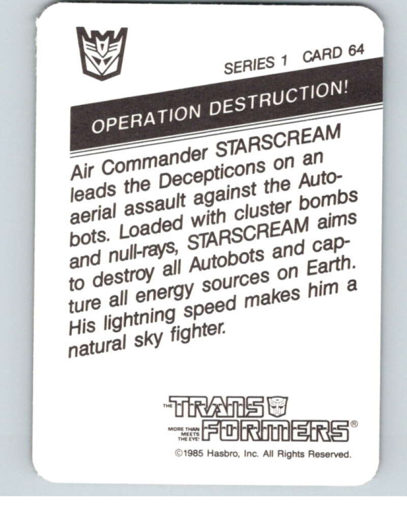 1985 Hasbro Transformers #64 Operation Destruction   V54748 Image 2