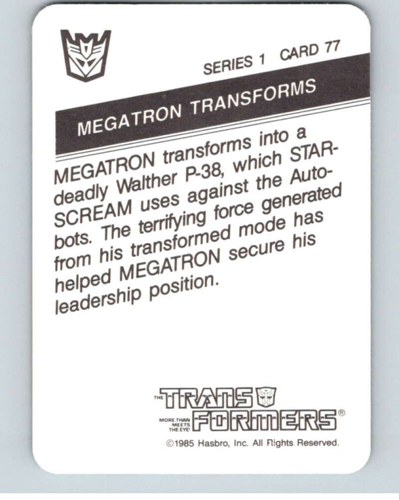 1985 Hasbro Transformers #77 Megatron Transforms   V54752 Image 2