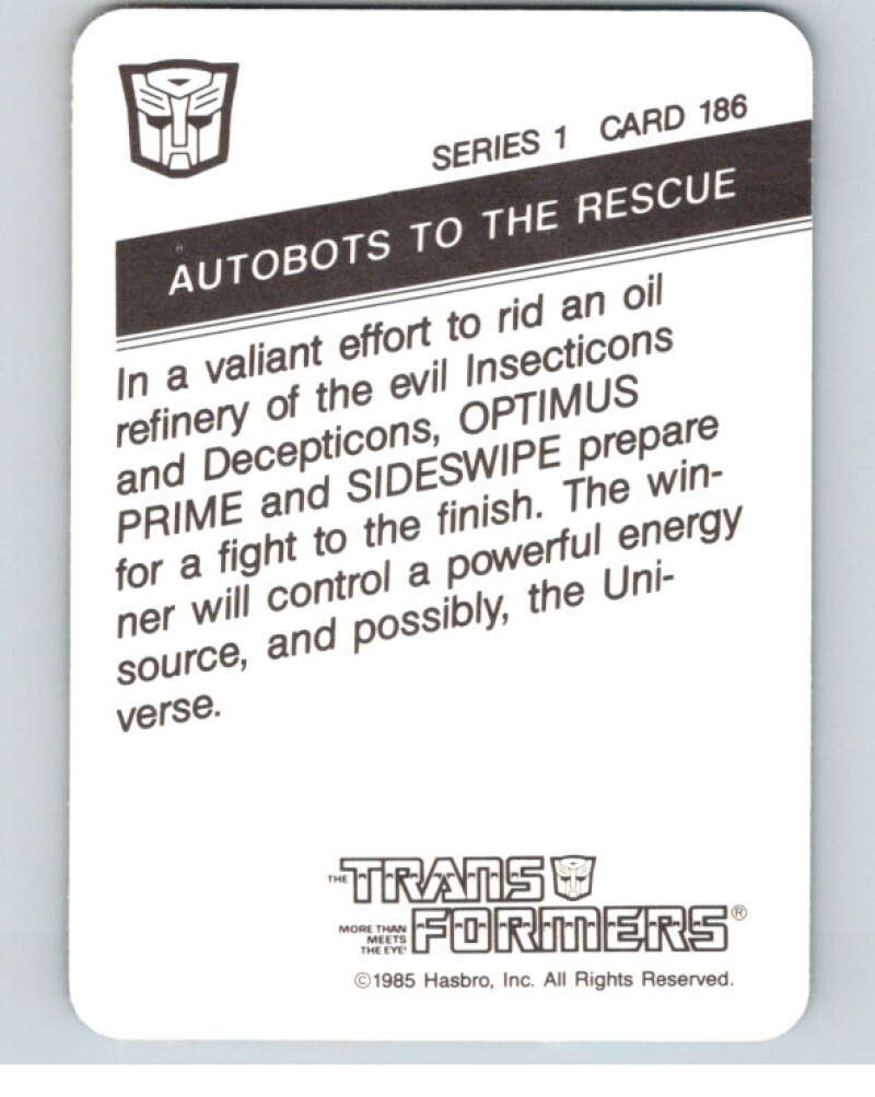 1985 Hasbro Transformers #186 Autobots to the Rescue   V54788 Image 2