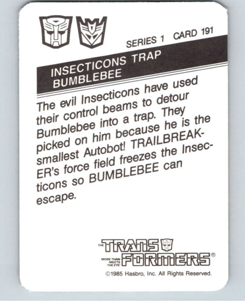 1985 Hasbro Transformers #191 Insecticons Trap Bumblebee   V54791 Image 2