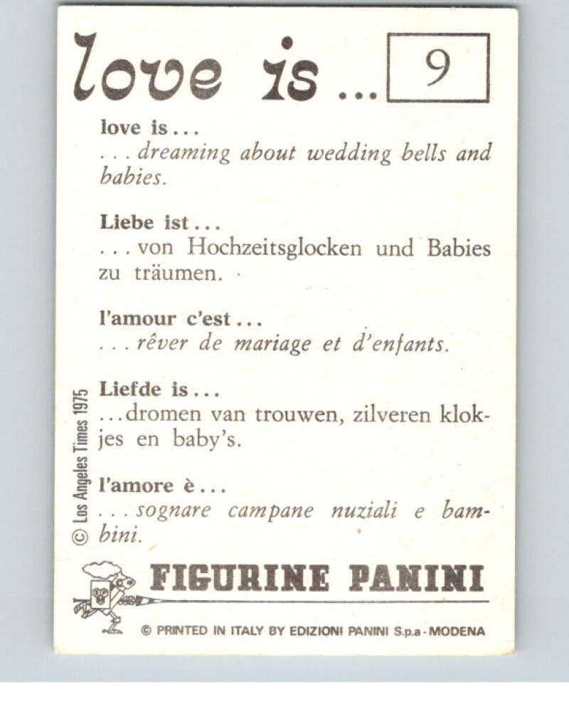 1977 Italy Panini Love Is... Albulm Sticker #9 -  V54794 Image 2