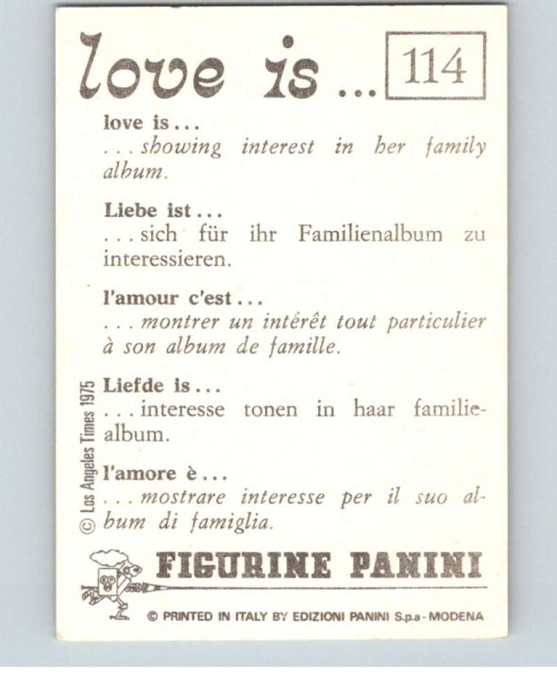 1977 Italy Panini Love Is... Albulm Sticker #114 -  V54840 Image 2