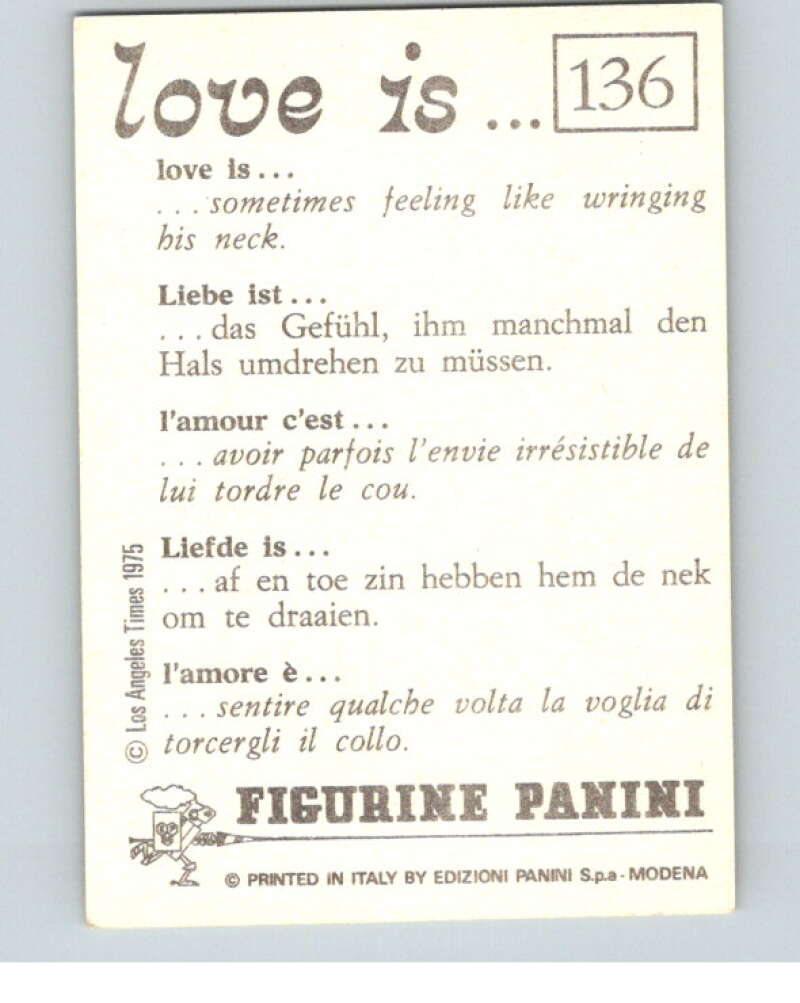 1977 Italy Panini Love Is... Albulm Sticker #136 -  V54855 Image 2
