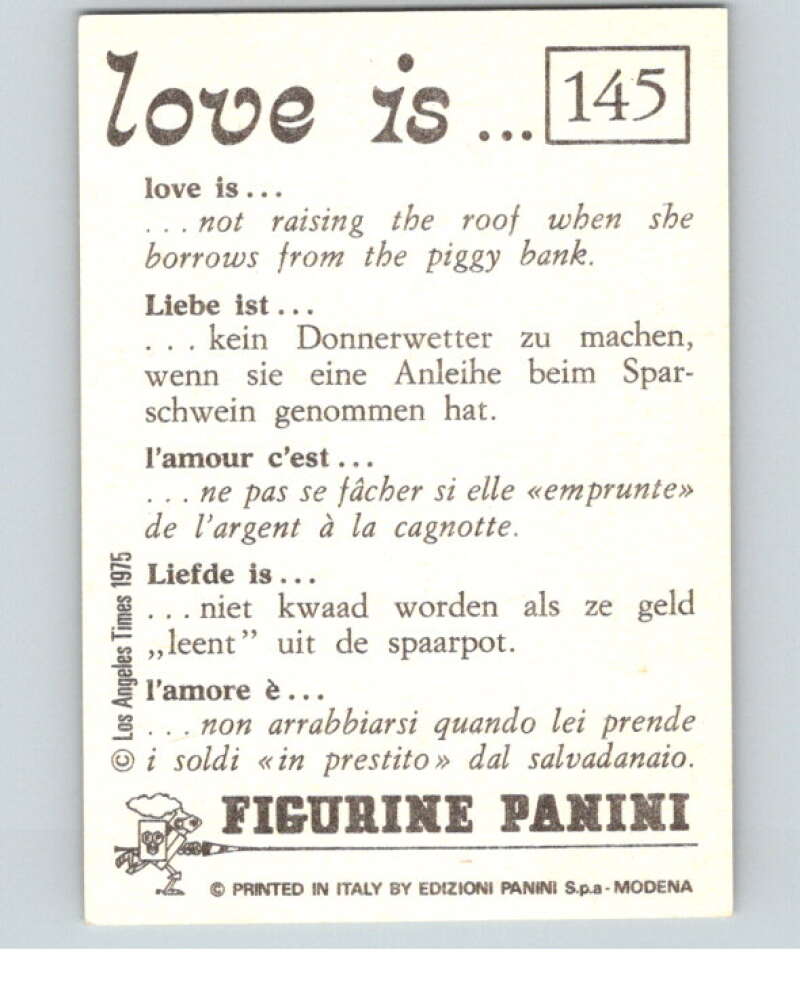 1977 Italy Panini Love Is... Albulm Sticker #145 -  V54860 Image 2