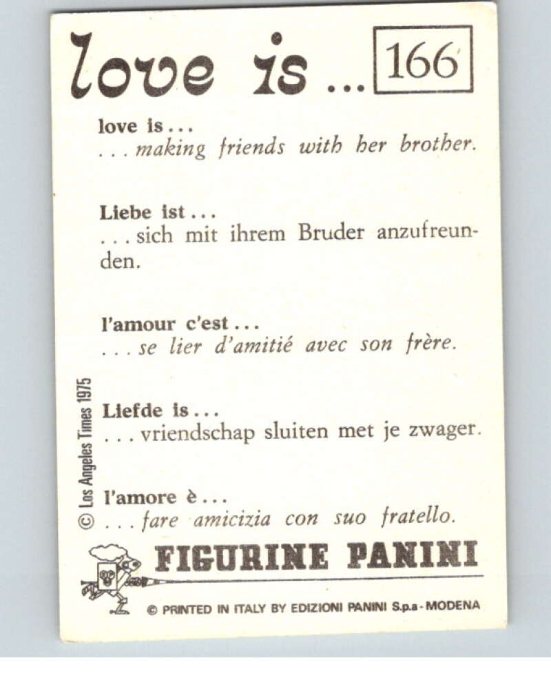 1977 Italy Panini Love Is... Albulm Sticker #166 -  V54871 Image 2