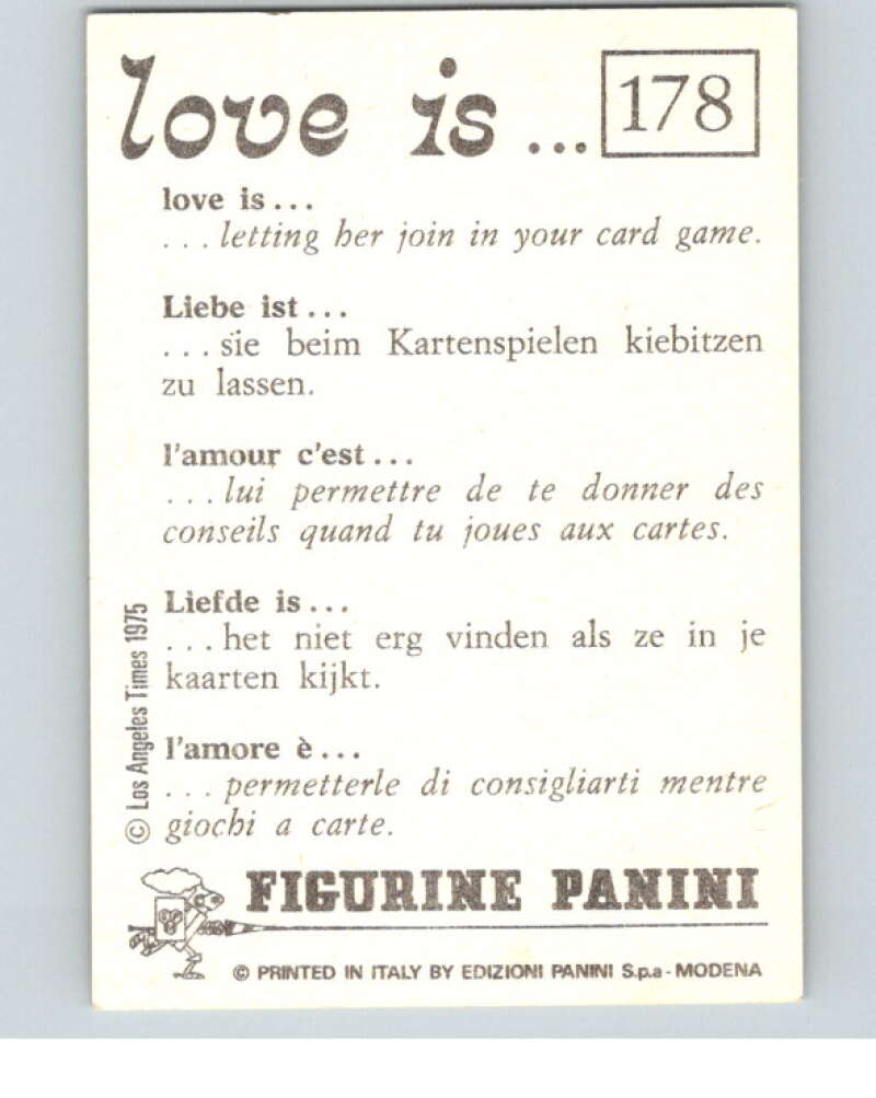 1977 Italy Panini Love Is... Albulm Sticker #178 -  V54878 Image 2