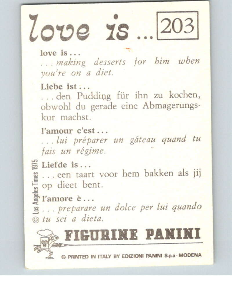 1977 Italy Panini Love Is... Albulm Sticker #203 -  V54892 Image 2