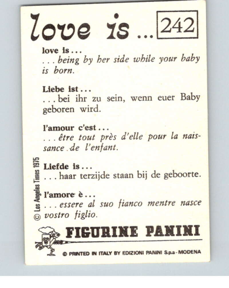 1977 Italy Panini Love Is... Albulm Sticker #242 -  V54913 Image 2