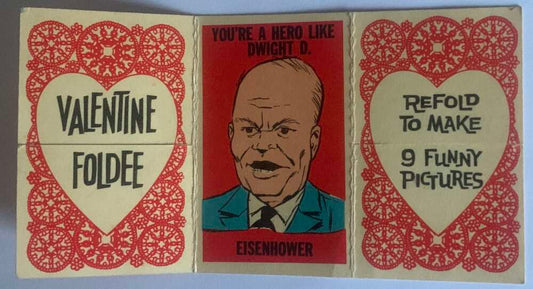 1963 Valentine Foldees #1 Eisenhower, Nixon, Kennedy  V54920 Image 1