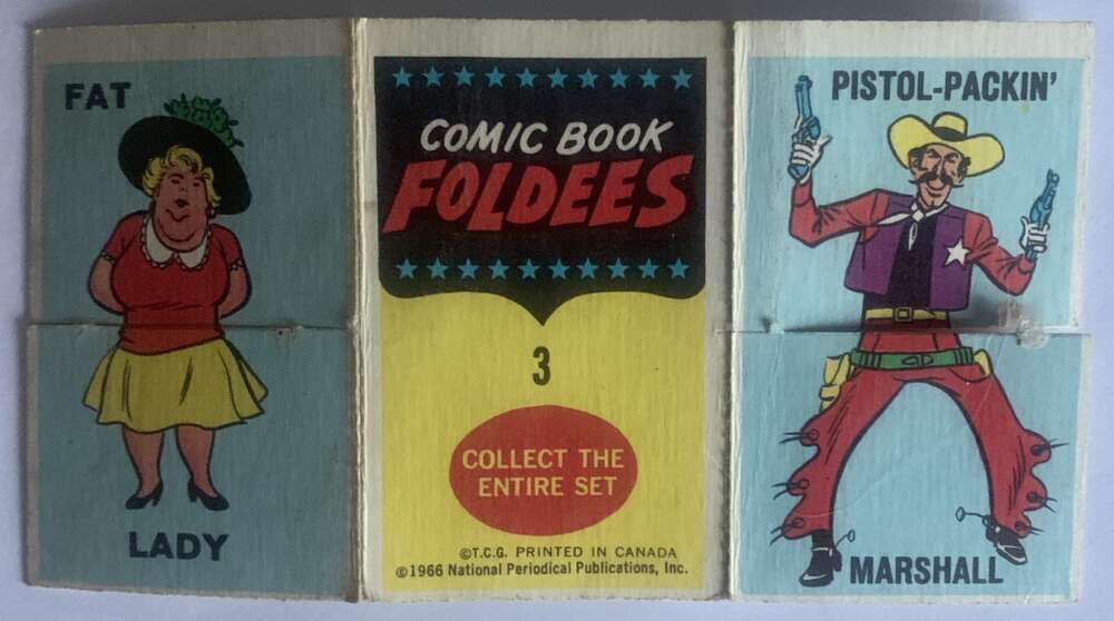 1966 Topps Comic Book Foldees #3 Super Hero, Lady, Marshall  V54928 Image 2
