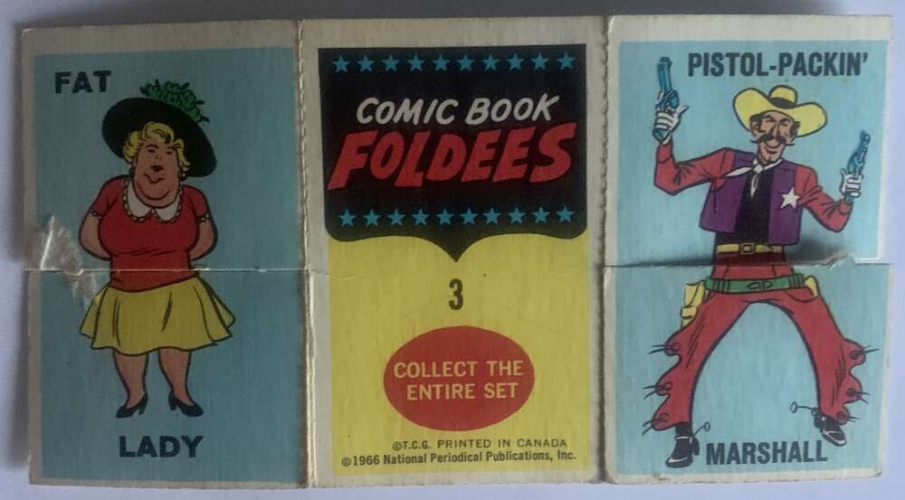 1966 Topps Comic Book Foldees #3 Super Hero, Lady, Marshall  V54929 Image 2