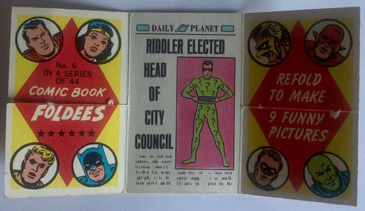 1966 Topps Comic Book Foldees #6 Riddler, Bear, Slugger  V54931 Image 1