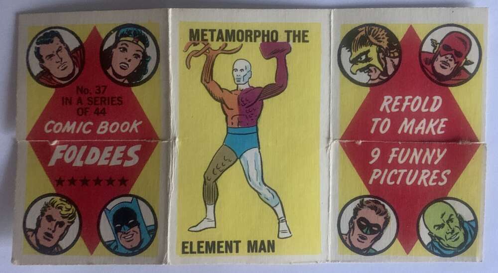 1966 Topps Comic Book Foldees #37 Element Man, Bicyclist, Dolphin  V54940 Image 1