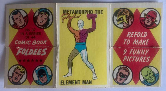 1966 Topps Comic Book Foldees #37 Element Man, Bicyclist, Dolphin  V54940 Image 1