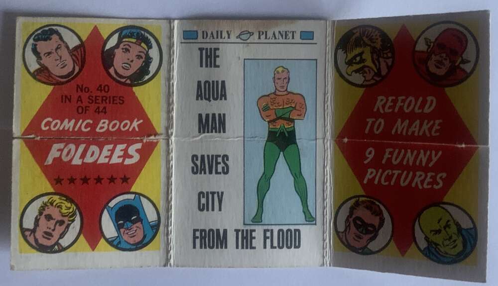 1966 Topps Comic Book Foldees #40 Aqua Man, Starlet, Monster  V54941 Image 1