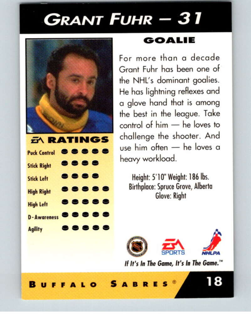 1994 EA Sports Hockey NHLPA '94 #18 Grant Fuhr  V55135 Image 2