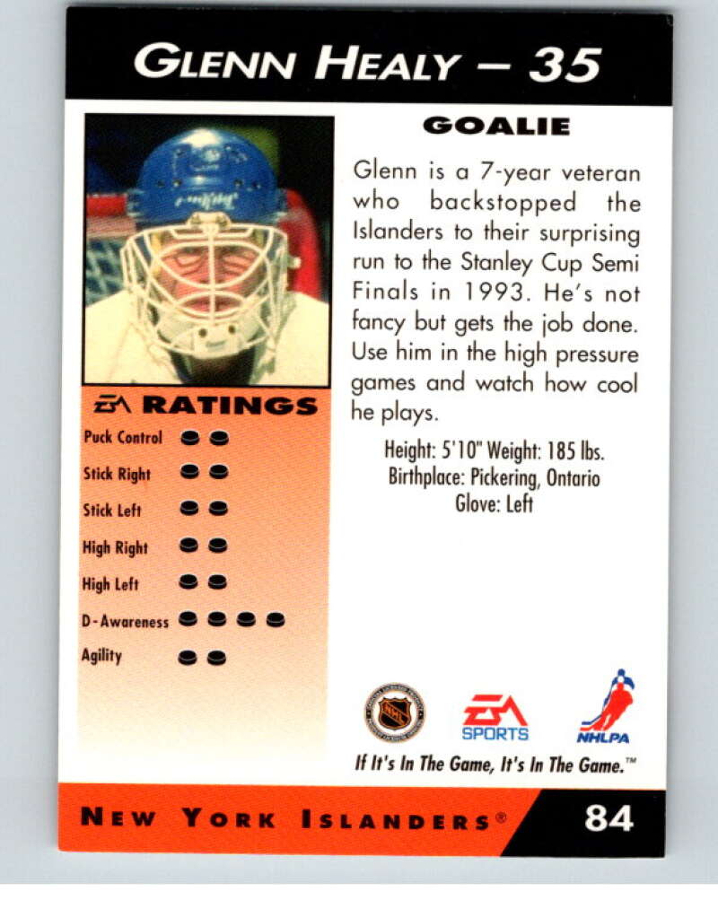 1994 EA Sports Hockey NHLPA '94 #84 Glenn Healy  V55203 Image 2