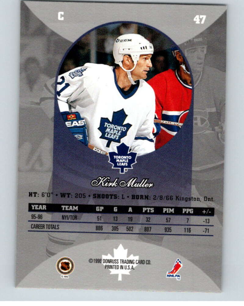 1996-97 Donruss Canadian Ice #47 Kirk Muller  Toronto Maple Leafs  V55335 Image 2