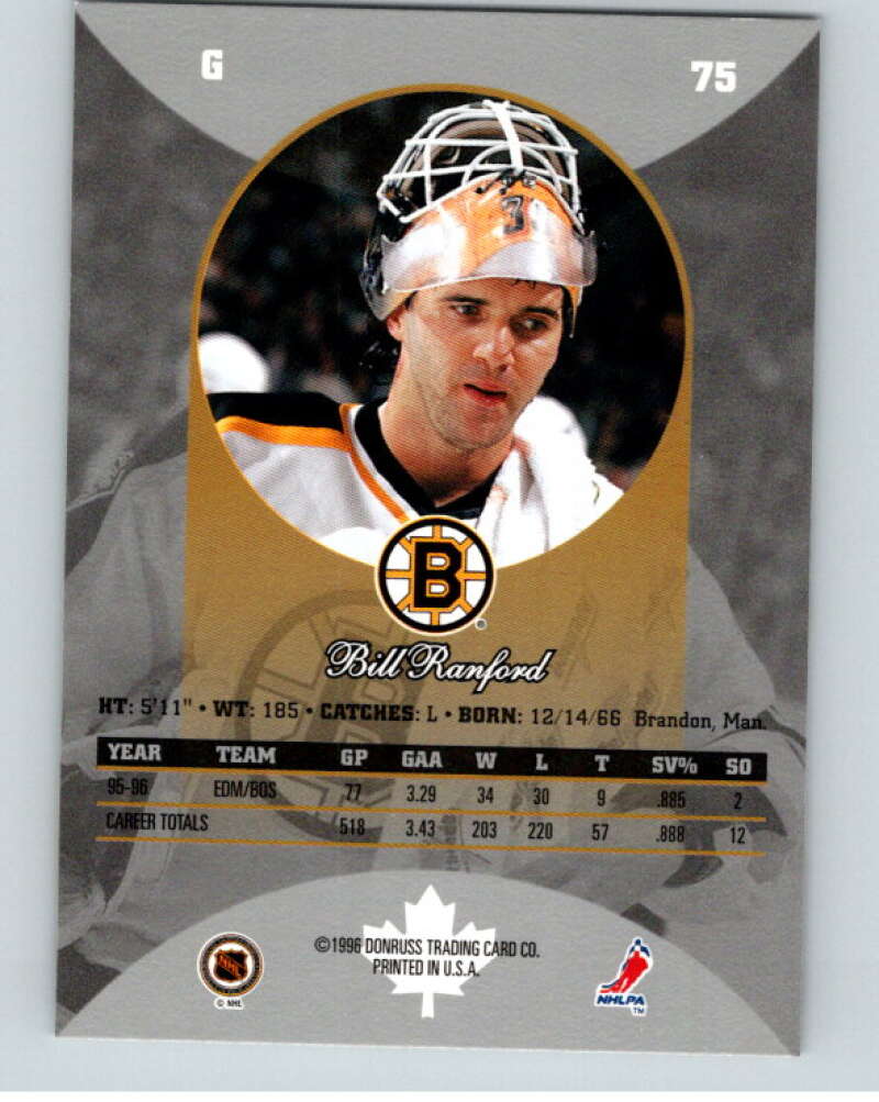 1996-97 Donruss Canadian Ice #75 Bill Ranford  Boston Bruins  V55363 Image 2