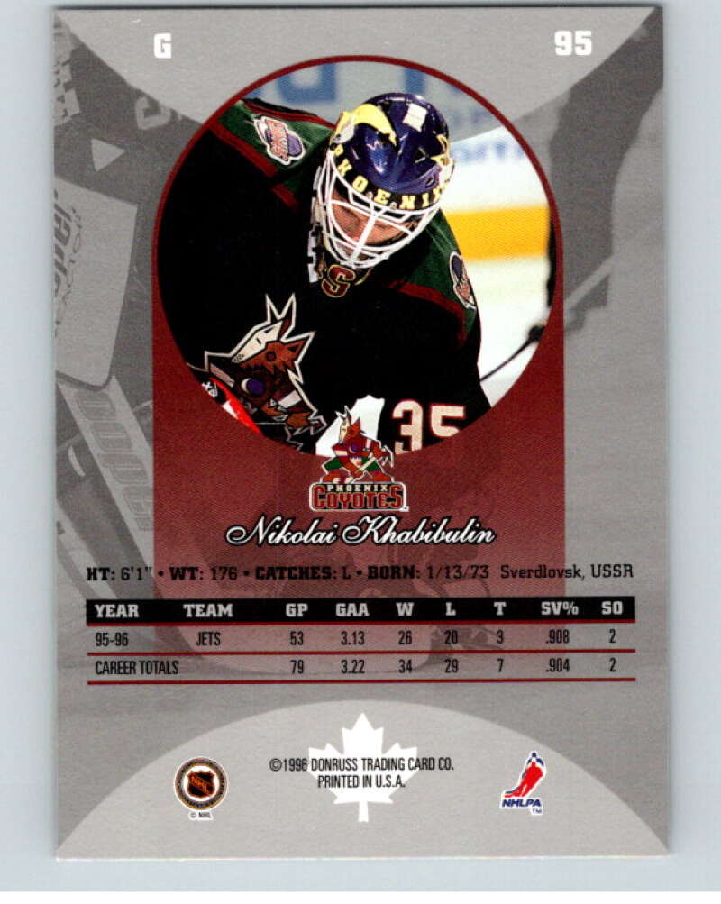 1996-97 Donruss Canadian Ice #95 Nikolai Khabibulin  Phoenix Coyotes  V55383 Image 2