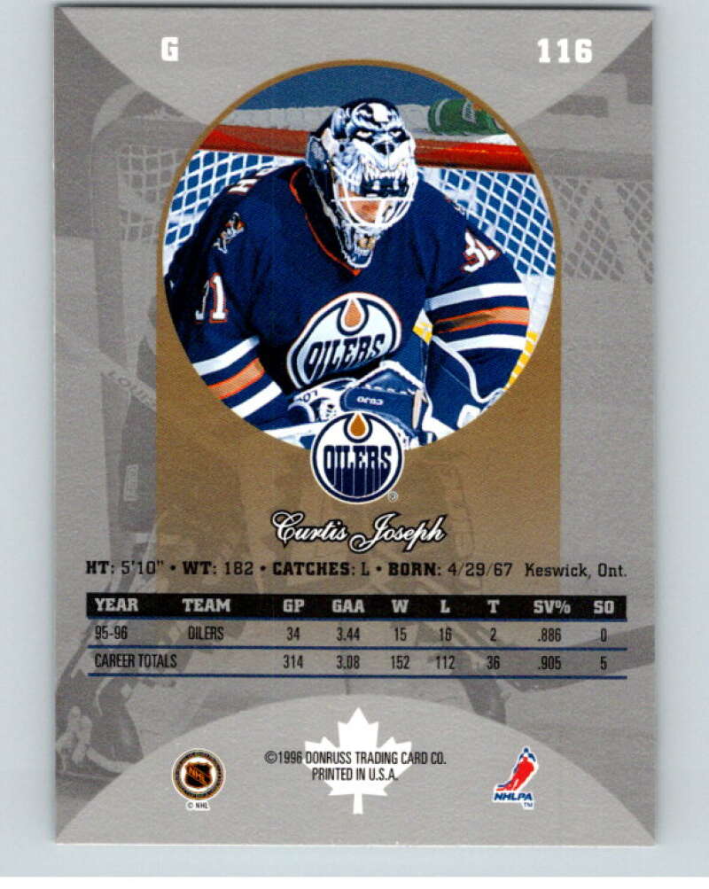 1996-97 Donruss Canadian Ice #116 Curtis Joseph  Edmonton Oilers  V55404 Image 2
