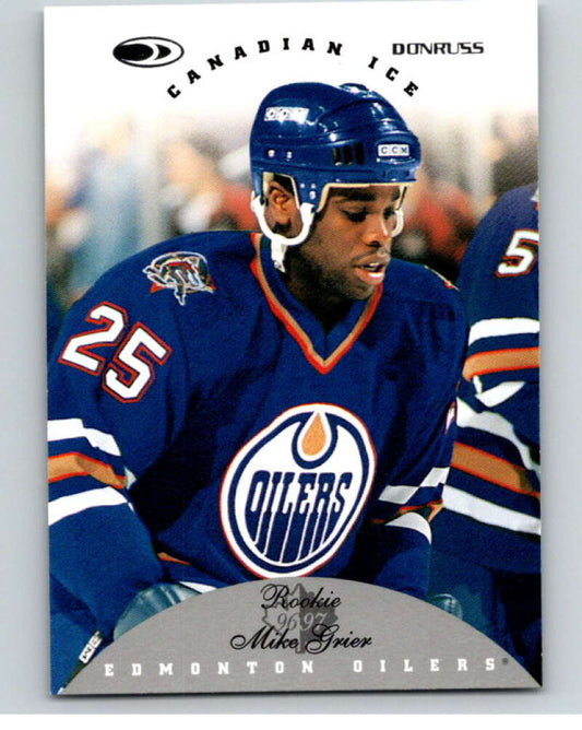 1996-97 Donruss Canadian Ice #141 Mike Grier  RC Rookie Edmonton Oilers  V55429 Image 1