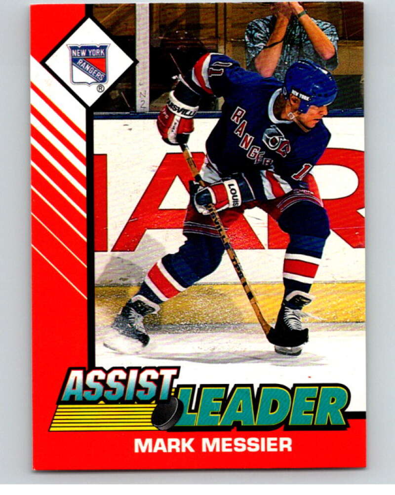 1993 Kenner Starting Lineup Cards Mark Messier Assist Leader  Image 1