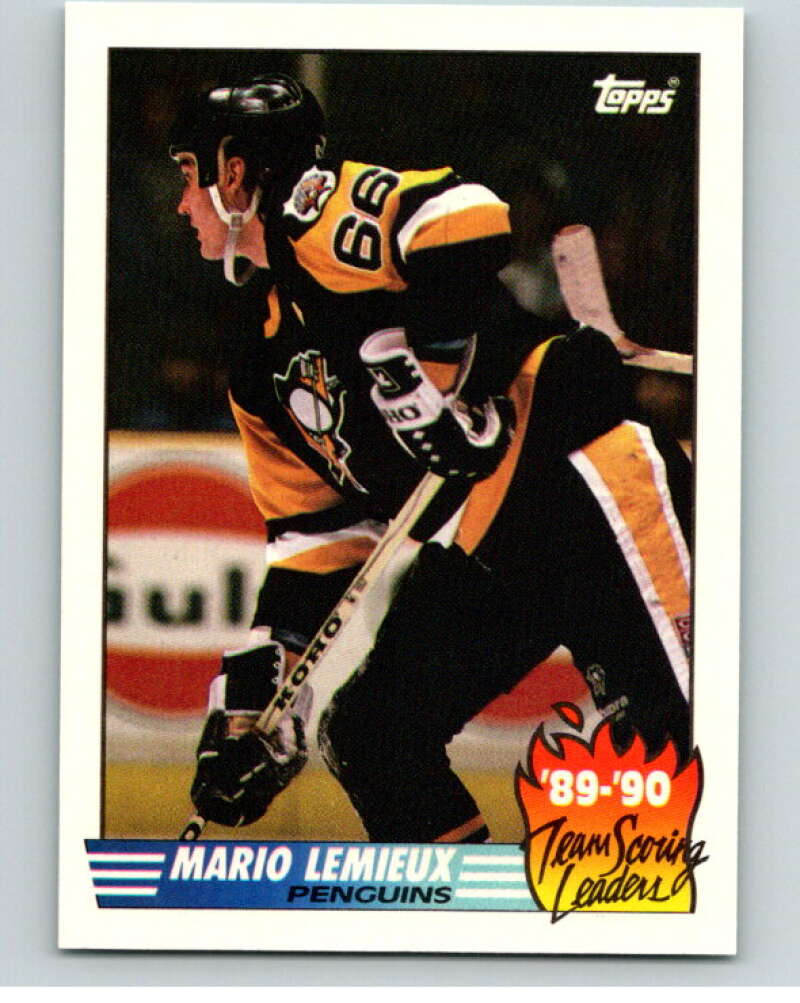 1990-91 Topps Team Scoring Leaders #17 Mario Lemieux  Image 1