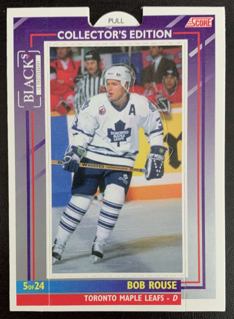 1993-94 Maple Leafs Score Black's #5 Bob Rouse  V55815 Image 1