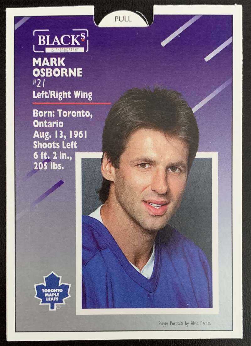 1993-94 Maple Leafs Score Black's #7 Mark Osborne  V55866 Image 2