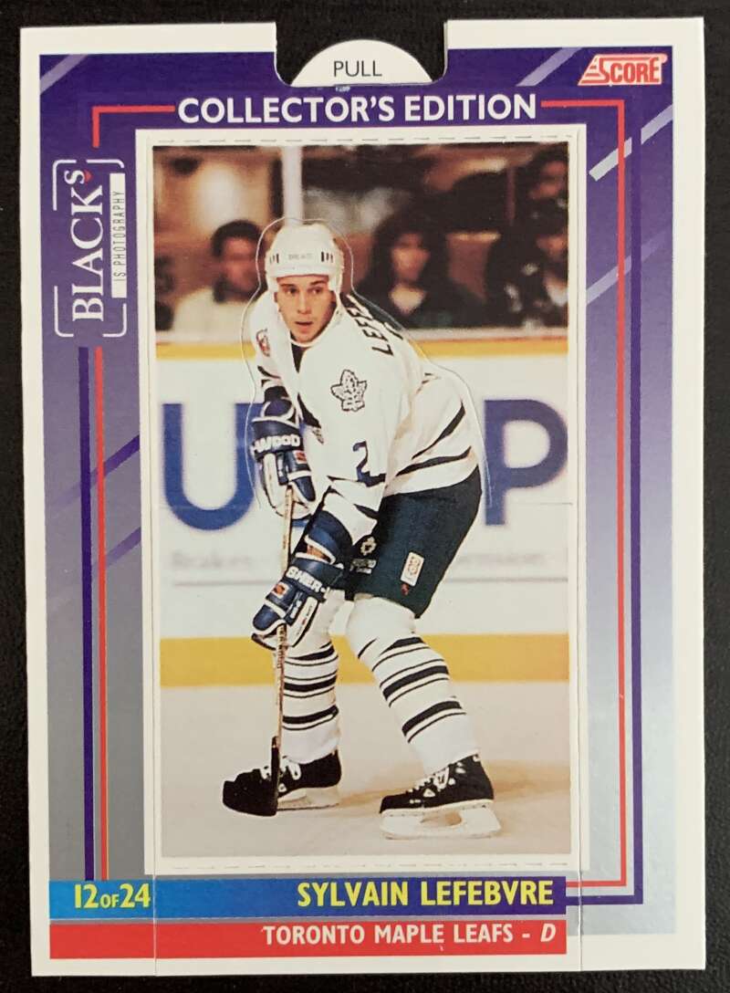 1993-94 Maple Leafs Score Black's #12 Sylvain Lefebvre  V56058 Image 1
