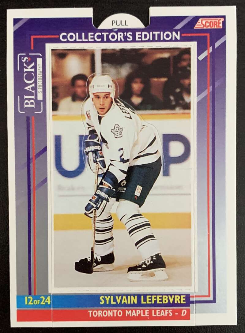 1993-94 Maple Leafs Score Black's #12 Sylvain Lefebvre  V56062 Image 1
