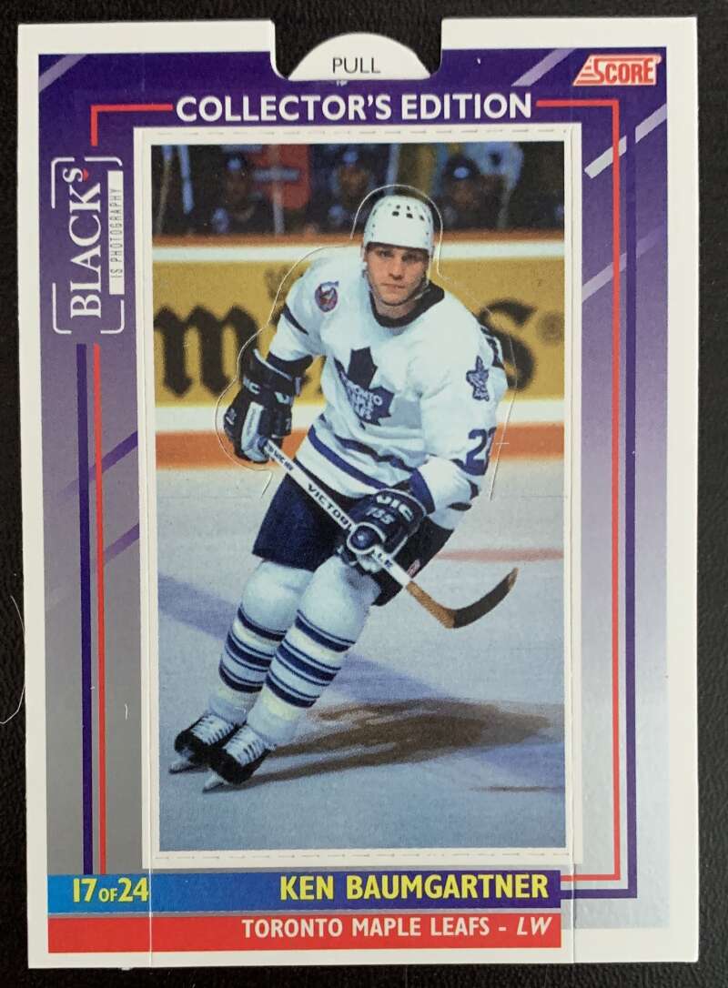 1993-94 Maple Leafs Score Black's #17 Ken Baumgartner  V56227 Image 1