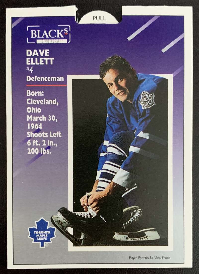1993-94 Maple Leafs Score Black's #20 Dave Ellett  V56277 Image 2