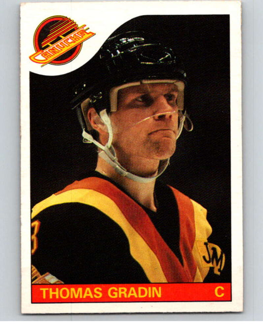 1985-86 O-Pee-Chee #16 Thomas Gradin  Vancouver Canucks  V56356 Image 1