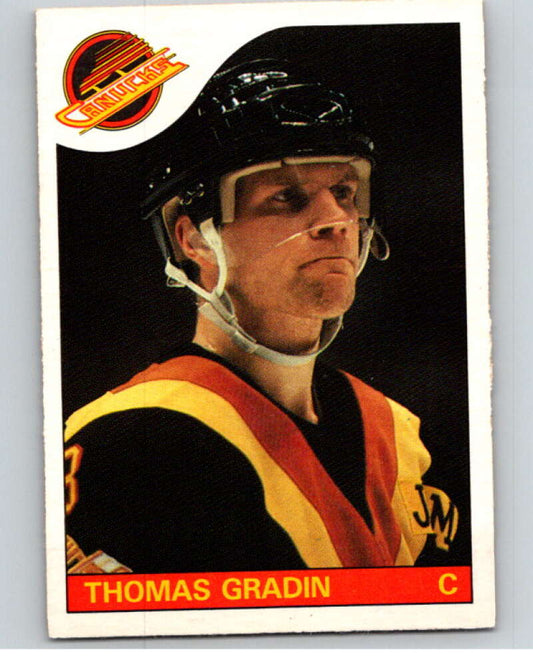 1985-86 O-Pee-Chee #16 Thomas Gradin  Vancouver Canucks  V56357 Image 1