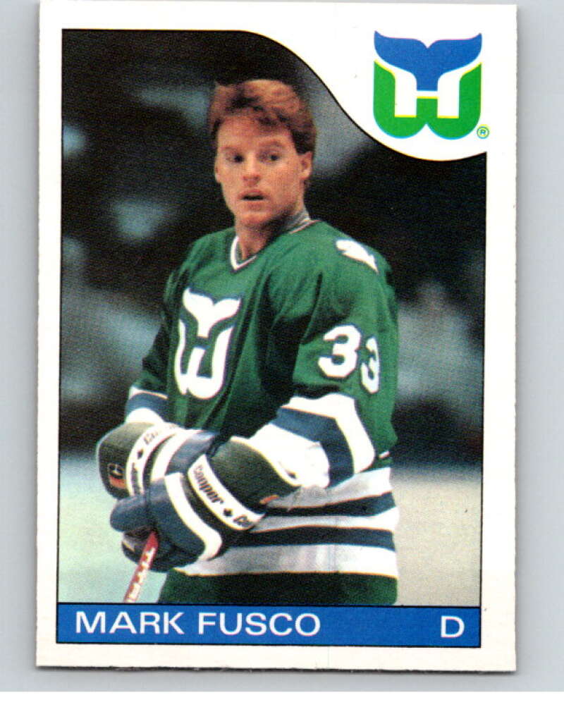 1985-86 O-Pee-Chee #74 Mark Fusco  RC Rookie Hartford Whalers  V56493 Image 1