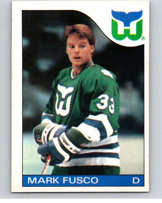 1985-86 O-Pee-Chee #74 Mark Fusco  RC Rookie Hartford Whalers  V56495 Image 1
