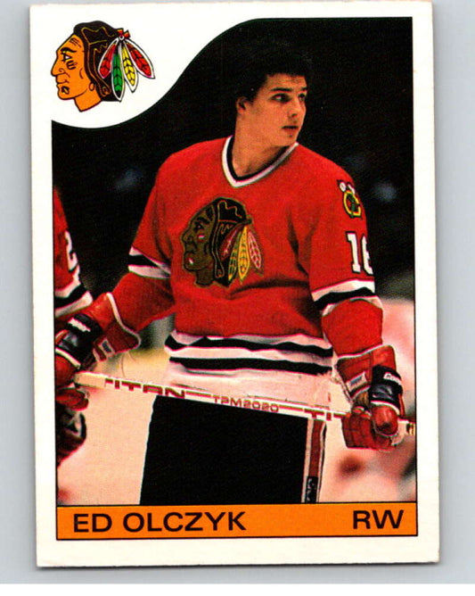 1985-86 O-Pee-Chee #86 Ed Olczyk  RC Rookie Chicago Blackhawks  V56527 Image 1