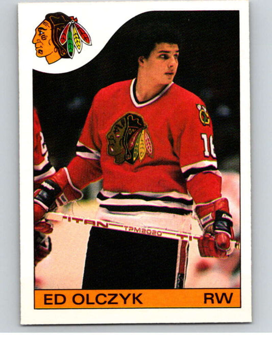 1985-86 O-Pee-Chee #86 Ed Olczyk  RC Rookie Chicago Blackhawks  V56528 Image 1