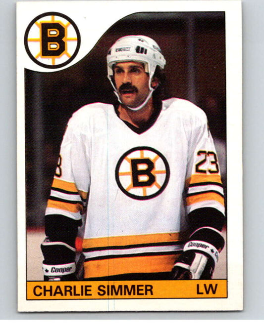 1985-86 O-Pee-Chee #87 Charlie Simmer  Boston Bruins  V56529 Image 1