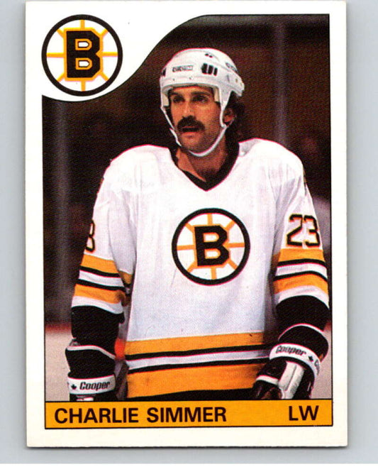 1985-86 O-Pee-Chee #87 Charlie Simmer  Boston Bruins  V56530 Image 1