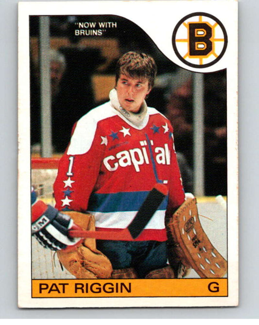 1985-86 O-Pee-Chee #136 Pat Riggin  Boston Bruins  V56648 Image 1