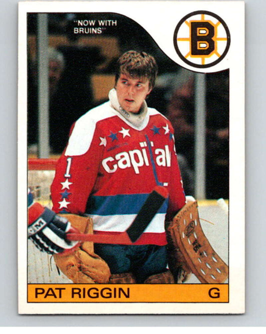 1985-86 O-Pee-Chee #136 Pat Riggin  Boston Bruins  V56649 Image 1