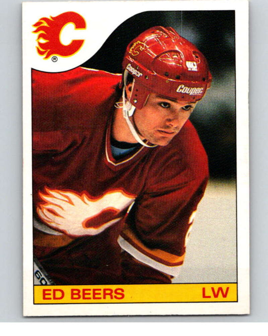 1985-86 O-Pee-Chee #144 Ed Beers  Calgary Flames  V56670 Image 1