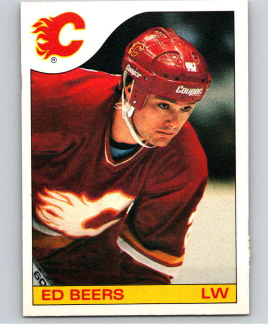 1985-86 O-Pee-Chee #144 Ed Beers  Calgary Flames  V56672 Image 1