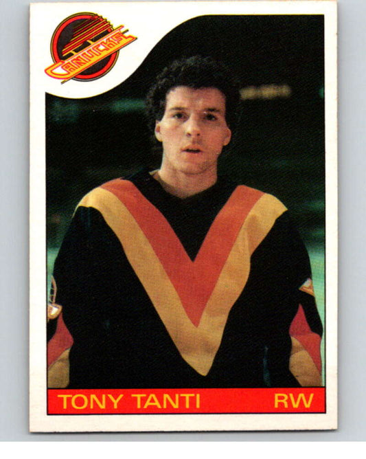 1985-86 O-Pee-Chee #153 Tony Tanti  Vancouver Canucks  V56693 Image 1