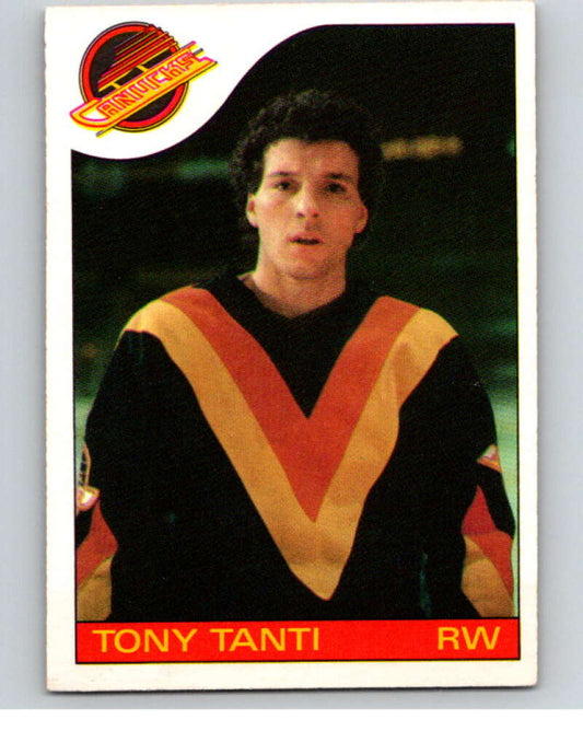 1985-86 O-Pee-Chee #153 Tony Tanti  Vancouver Canucks  V56694 Image 1