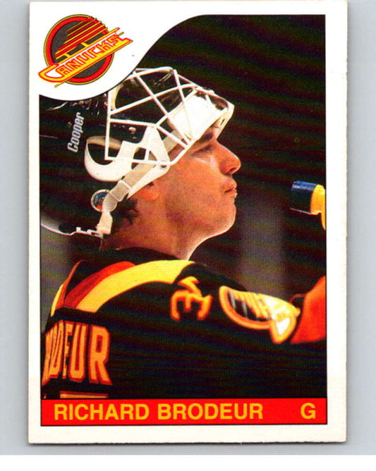 1985-86 O-Pee-Chee #180 Richard Brodeur  Vancouver Canucks  V56758 Image 1